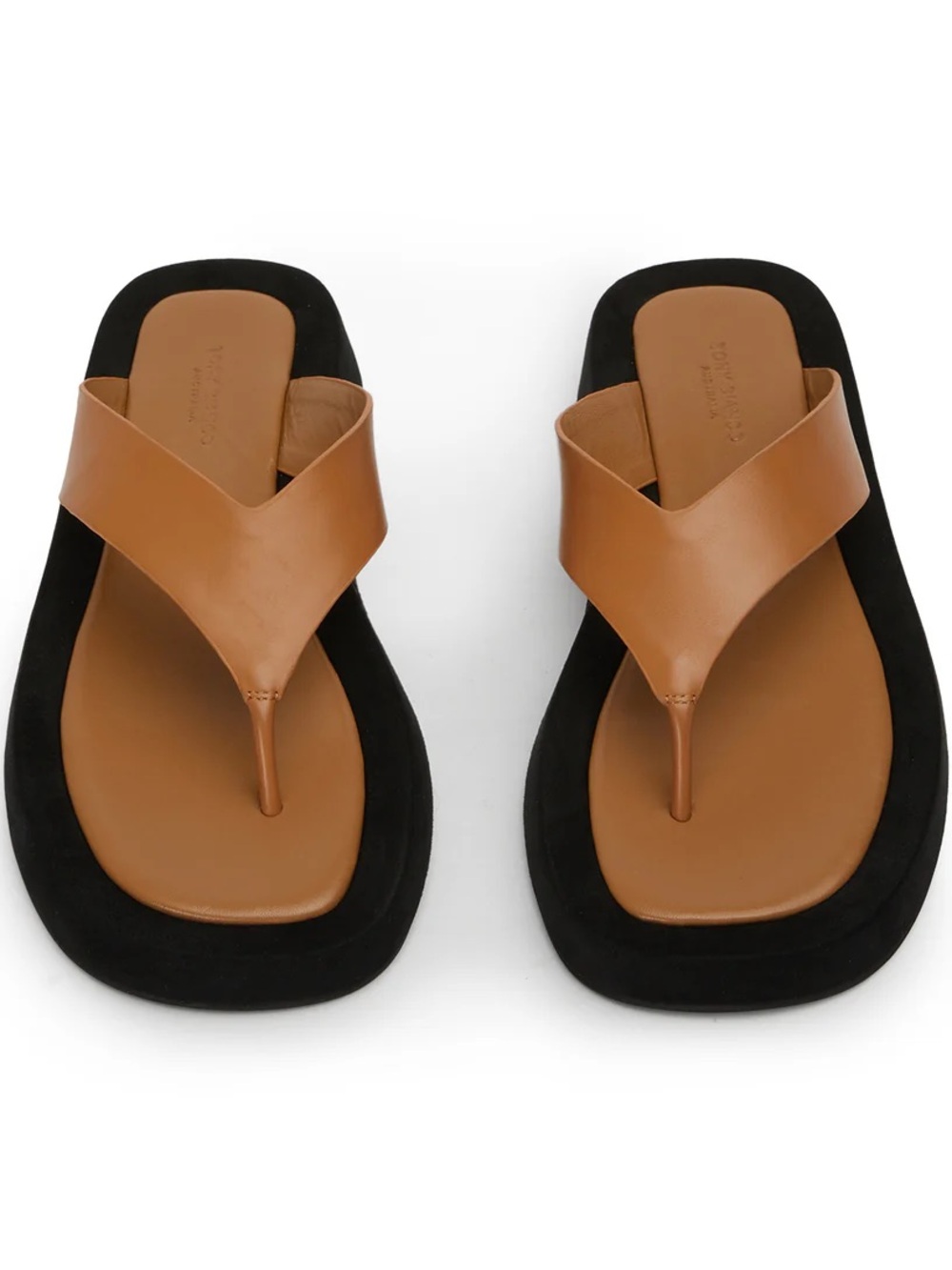 NWOT Tony Bianco Tan and Black Thong Sandals